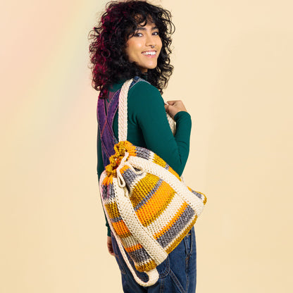 Caron Montage Crochet Backpack Pattern | rounds, stripes, daily essentials
