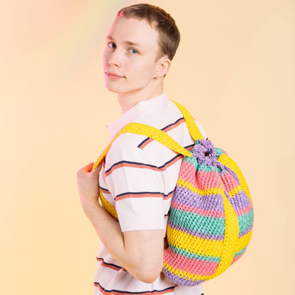 Caron Montage Crochet Backpack Pattern | rounds, stripes, daily essentials
