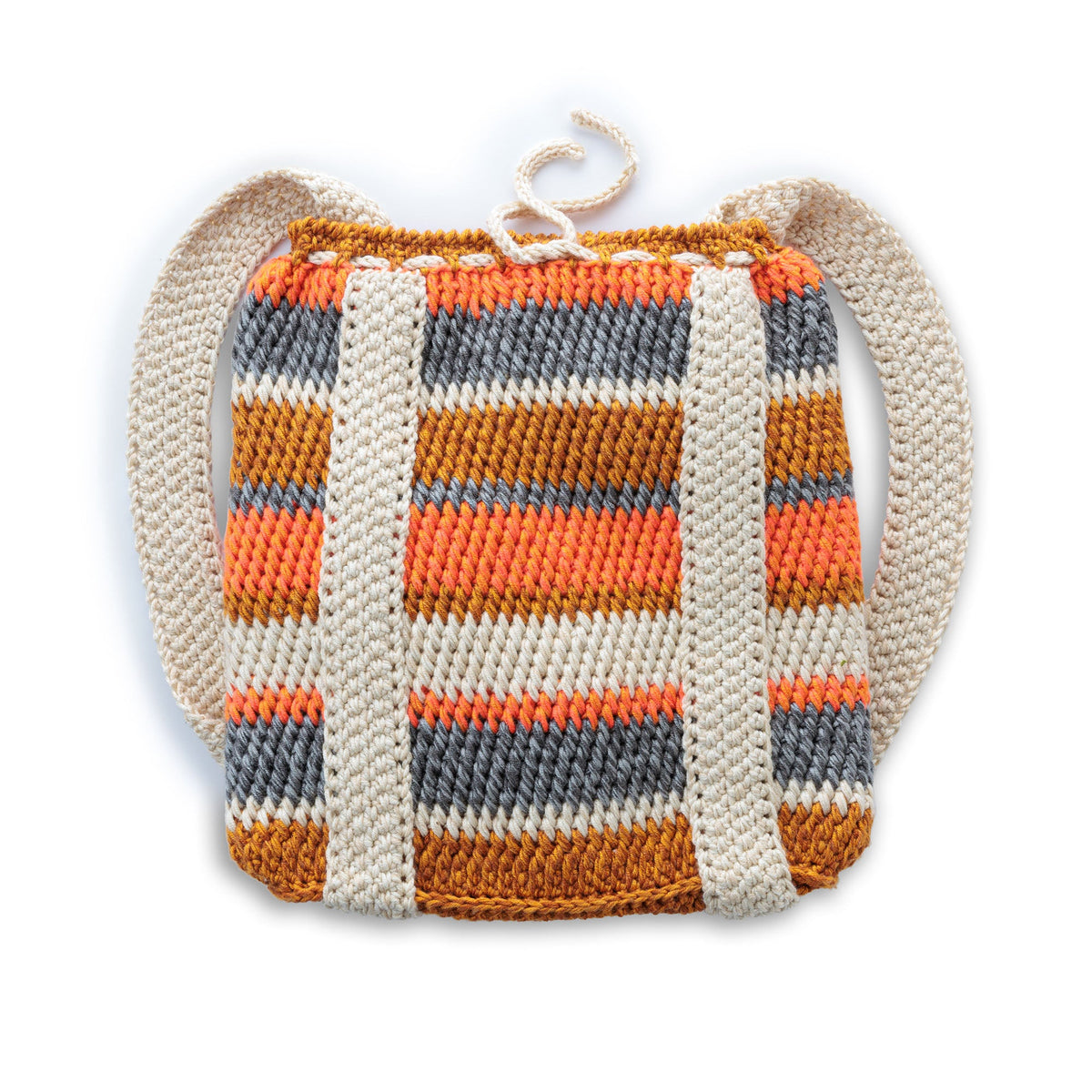 Caron Montage Crochet Backpack Pattern | rounds, stripes, daily essentials