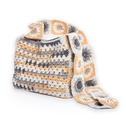 Caron Crochet Tie Top Tote Pattern | granny stitch, shades, motifs