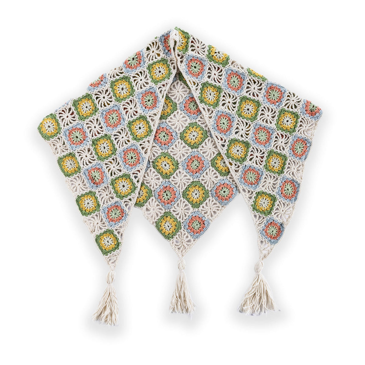 Caron Summer Mode Crochet Triangle Shawl with Tassels Pattern | All, Easy