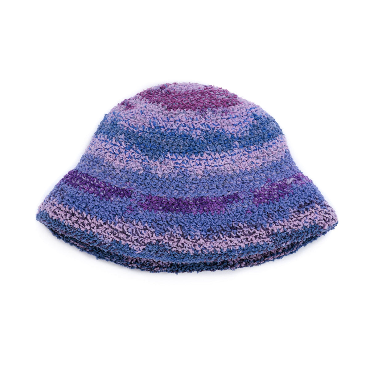 Caron Crochet Cozy Winter Bucket Hat Pattern | back loops, texture, colors