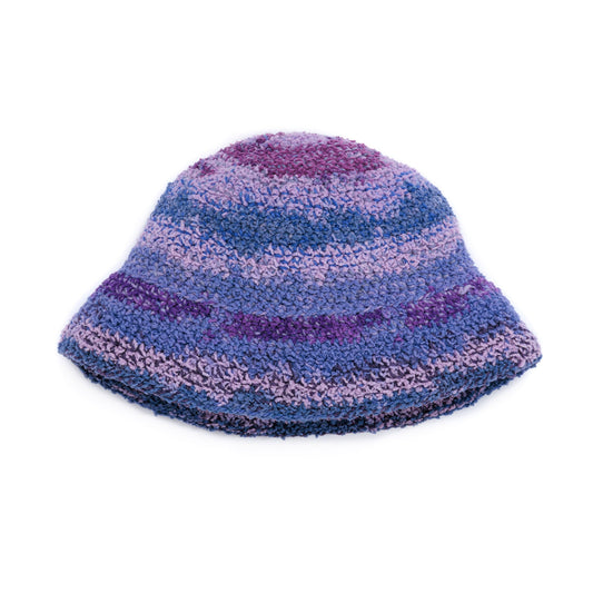 Caron Crochet Cozy Winter Bucket Hat Pattern | back loops, texture, colors