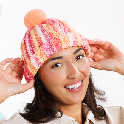 Caron Crochet Ribbed Hat Pattern | ribbing, self-striping, textured