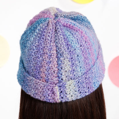 Caron Crochet Cozy Hat Pattern | Blossom Cupcakes, self-striping, Hats