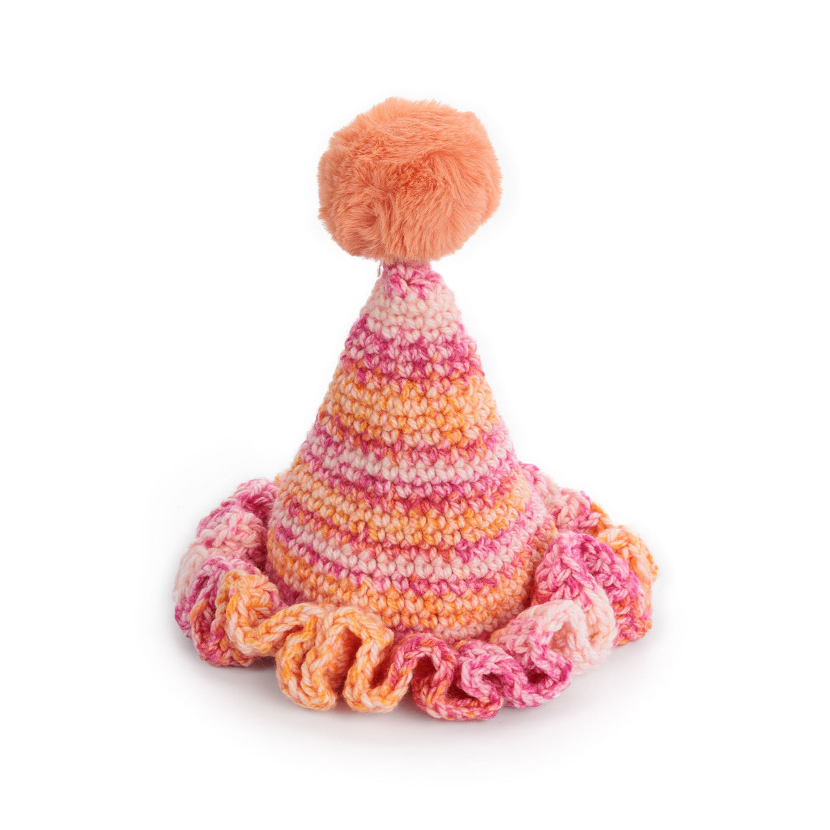 Caron Crochet Party Time Hat Pattern | decreases, continuous spiral, shades