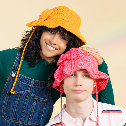 Caron Bowtique Crochet Bucket Hat Pattern | chain stitch, Simply Me, Hats