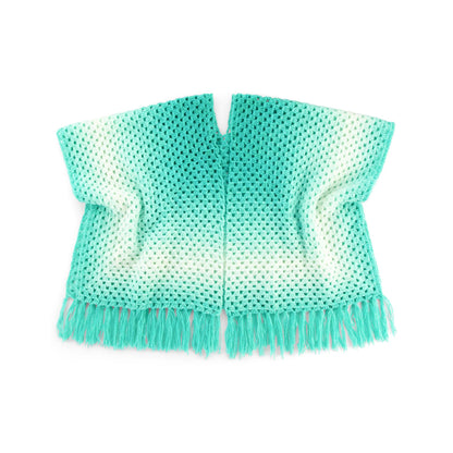 Caron Crochet Ethereal Gradient Ruana Pattern | granny stitch, fringe