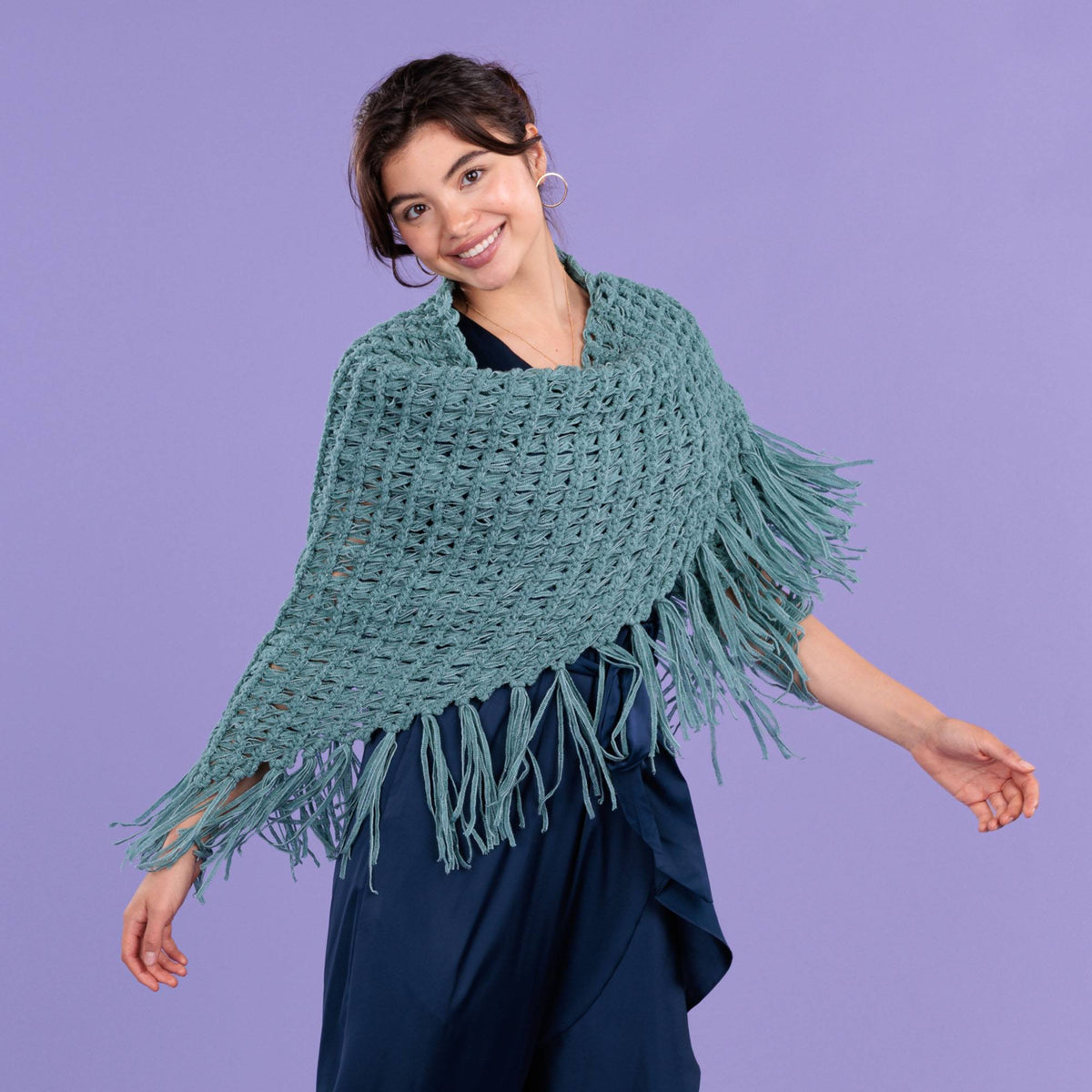Caron Crochet Broomstick Lace Shawl Pattern | Colorama Lacy, gift, texture