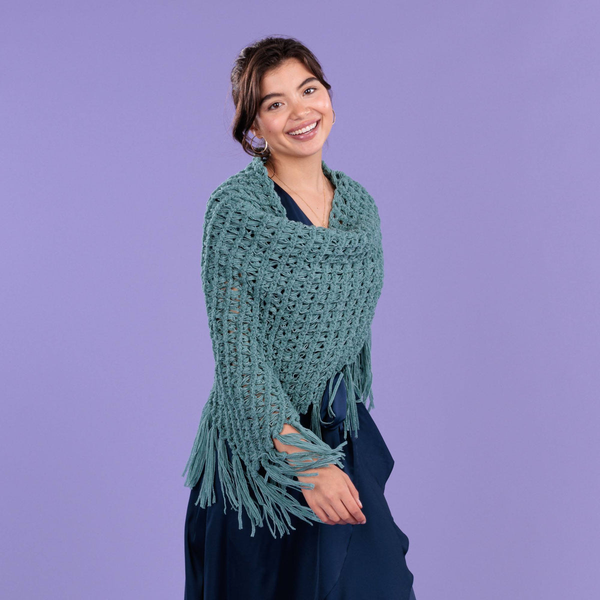 Caron Crochet Broomstick Lace Shawl Pattern | Colorama Lacy, gift, texture