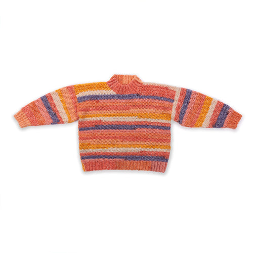 Caron Toffee Stripe Crochet Pullover Pattern | Cakes, self-striping