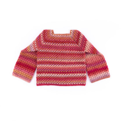 Caron Granny Stripes Top-Down Crochet Pullover Pattern | gift, colors