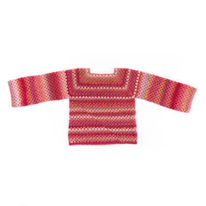 Caron Granny Stripes Top-Down Crochet Pullover Pattern | gift, colors