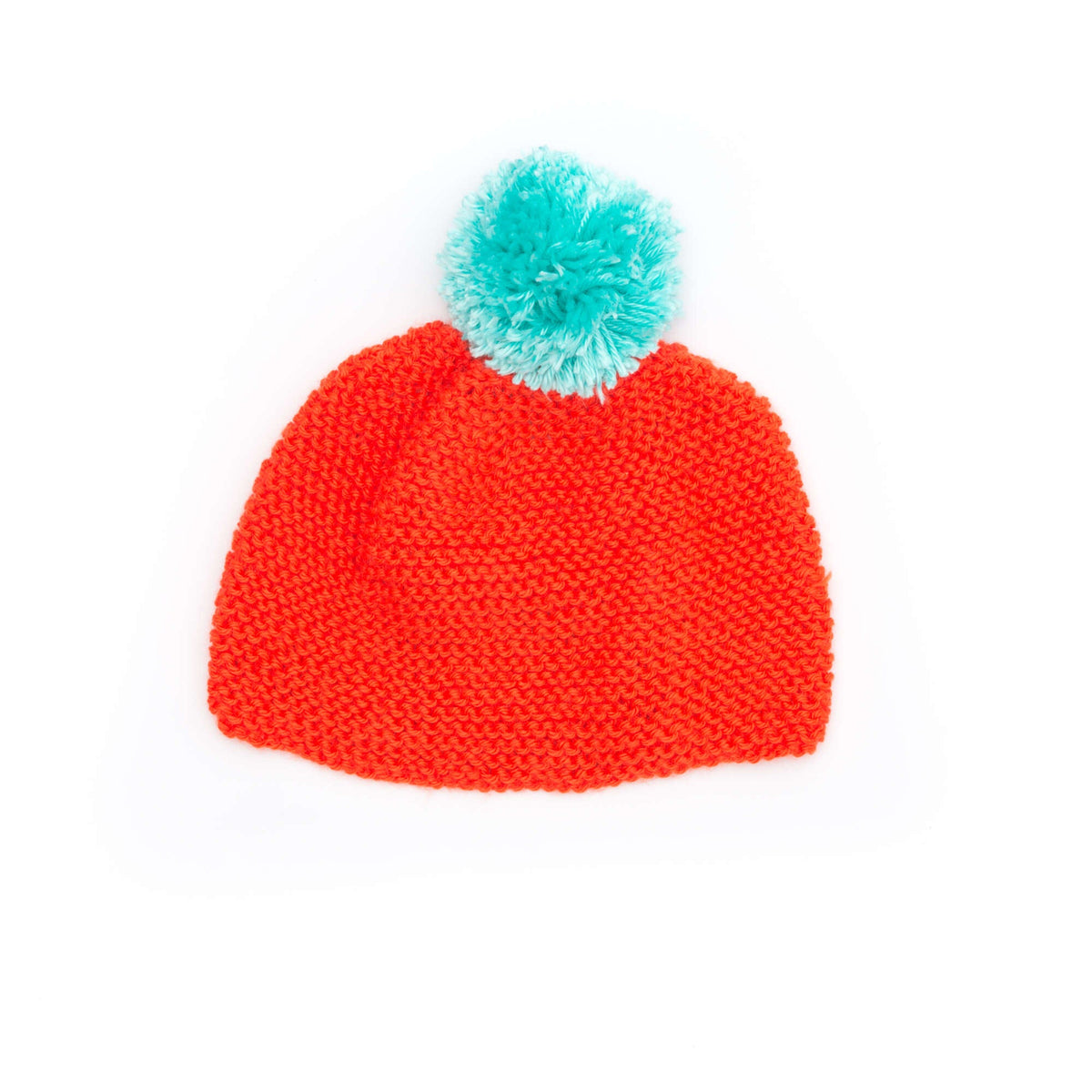 Caron Knit Beanie with Bright Pompom Pattern | Simply Soft, shades, Hats