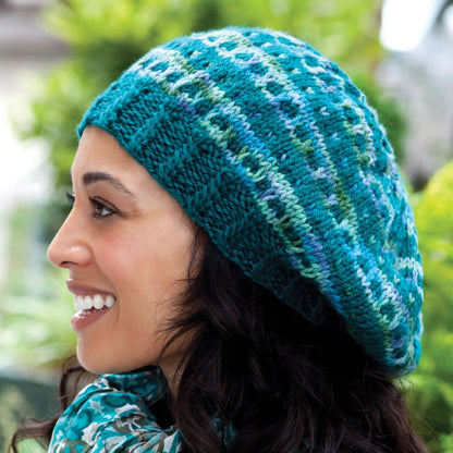 Caron Knit Slip Stitch Beret Pattern | Simply Soft, shades, Hats