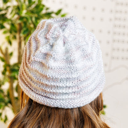 Caron Garter ridges minimalist knit Beanie Pattern | decreases, bottom up