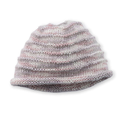 Caron Garter ridges minimalist knit Beanie Pattern | decreases, bottom up