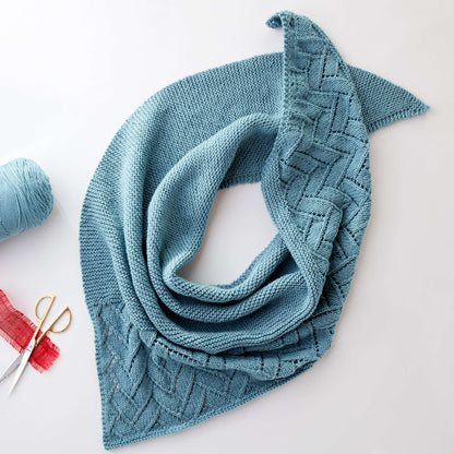 Caron Asymmetrical Lace Knit Shawl Pattern | garter stitch, Women