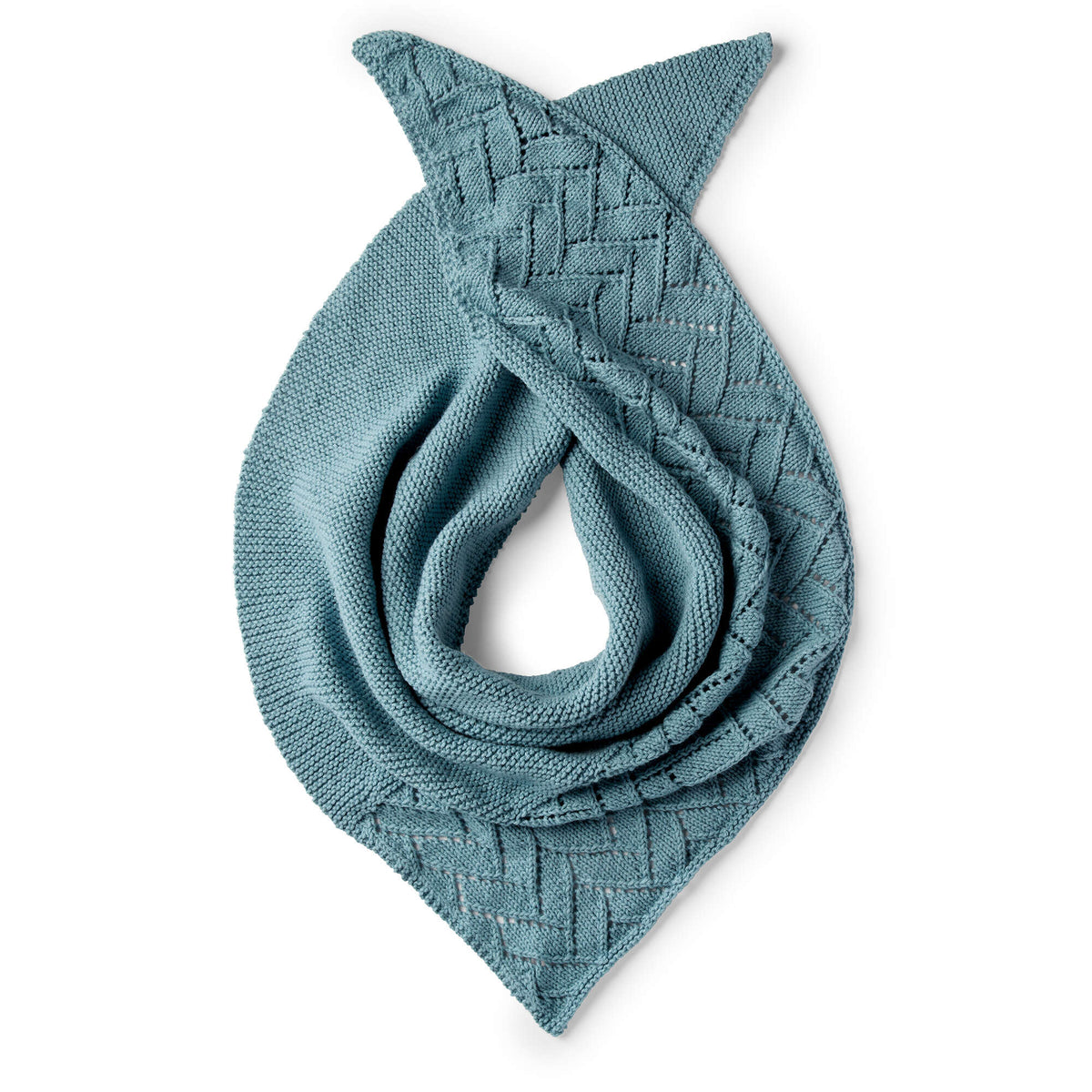 Caron Asymmetrical Lace Knit Shawl Pattern | garter stitch, Women