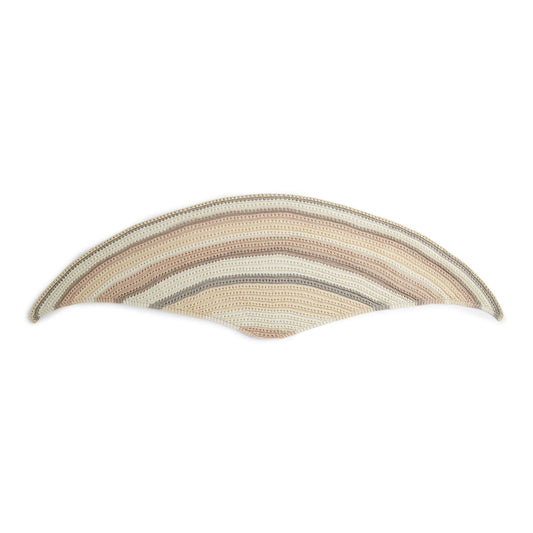 Caron Knit Crescent Shape Shawl Pattern | lace, rows, self-striping
