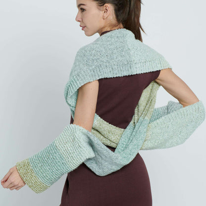 Caron Knit Convertible 4-Way Wrap Pattern | garter stitch, seaming