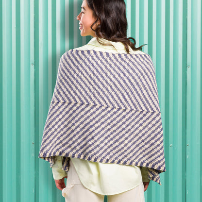 Caron Stripy Linen Stitch Knit Wrap Pattern | increases, decreases