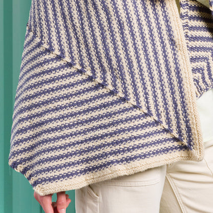 Caron Stripy Linen Stitch Knit Wrap Pattern | increases, decreases