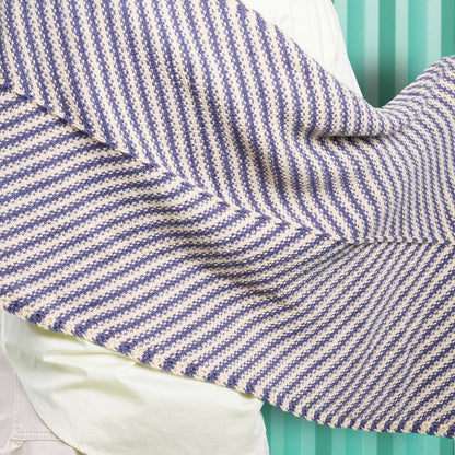 Caron Stripy Linen Stitch Knit Wrap Pattern | increases, decreases