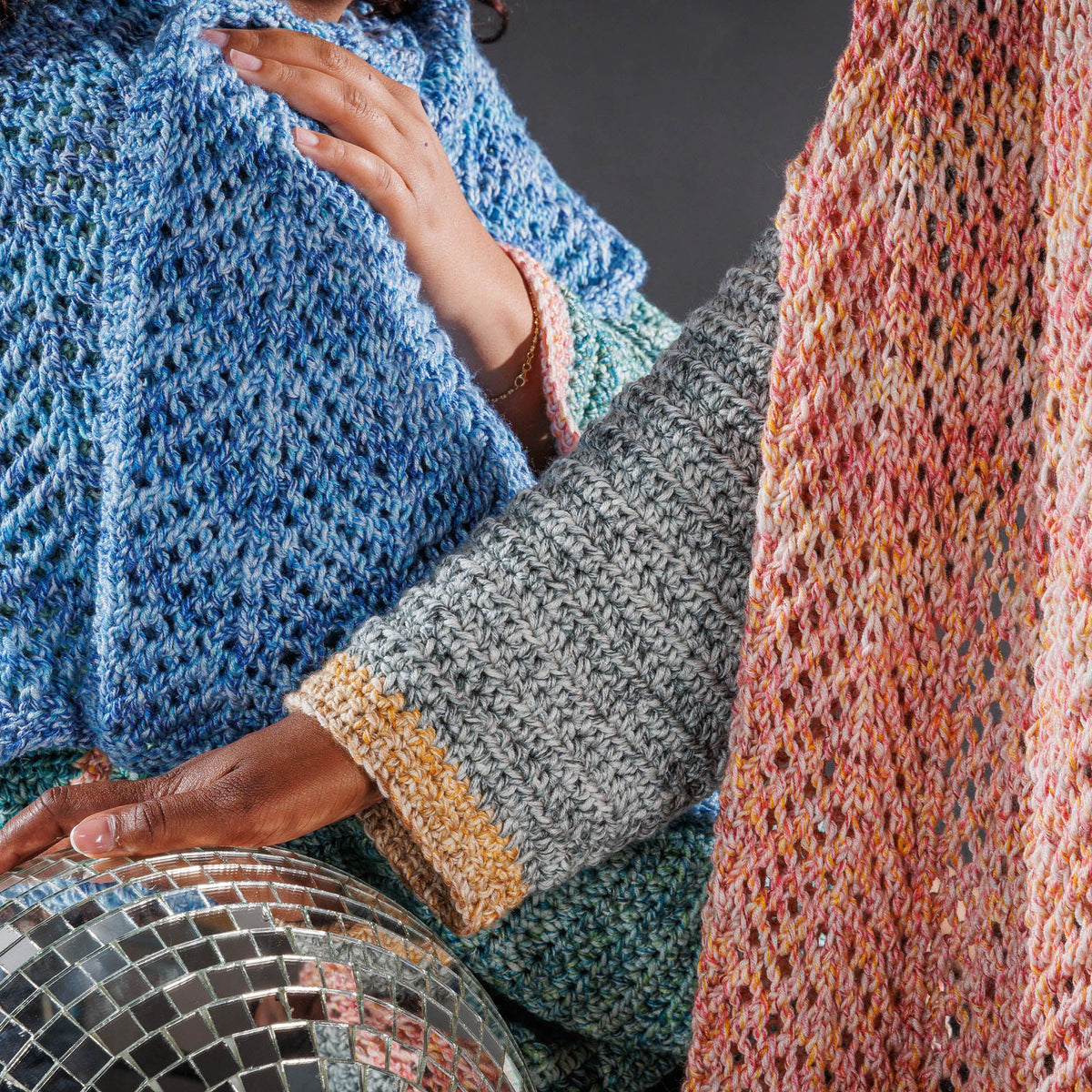 Caron Open Chevron Knit Shawl Pattern | Simply Me Mosaic, gift