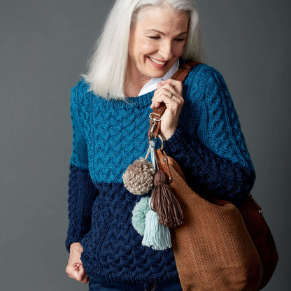 Caron Dipped Cable Knit Pullover Pattern | ribbed, Simply Soft, collar