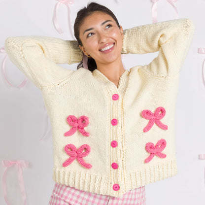 Caron Bows on the Go Cardigan Pattern | seaming, Simply Me, sleeves
