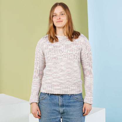 Caron Gayle's Cables Knit Pullover Pattern | ribbing, lace, increases