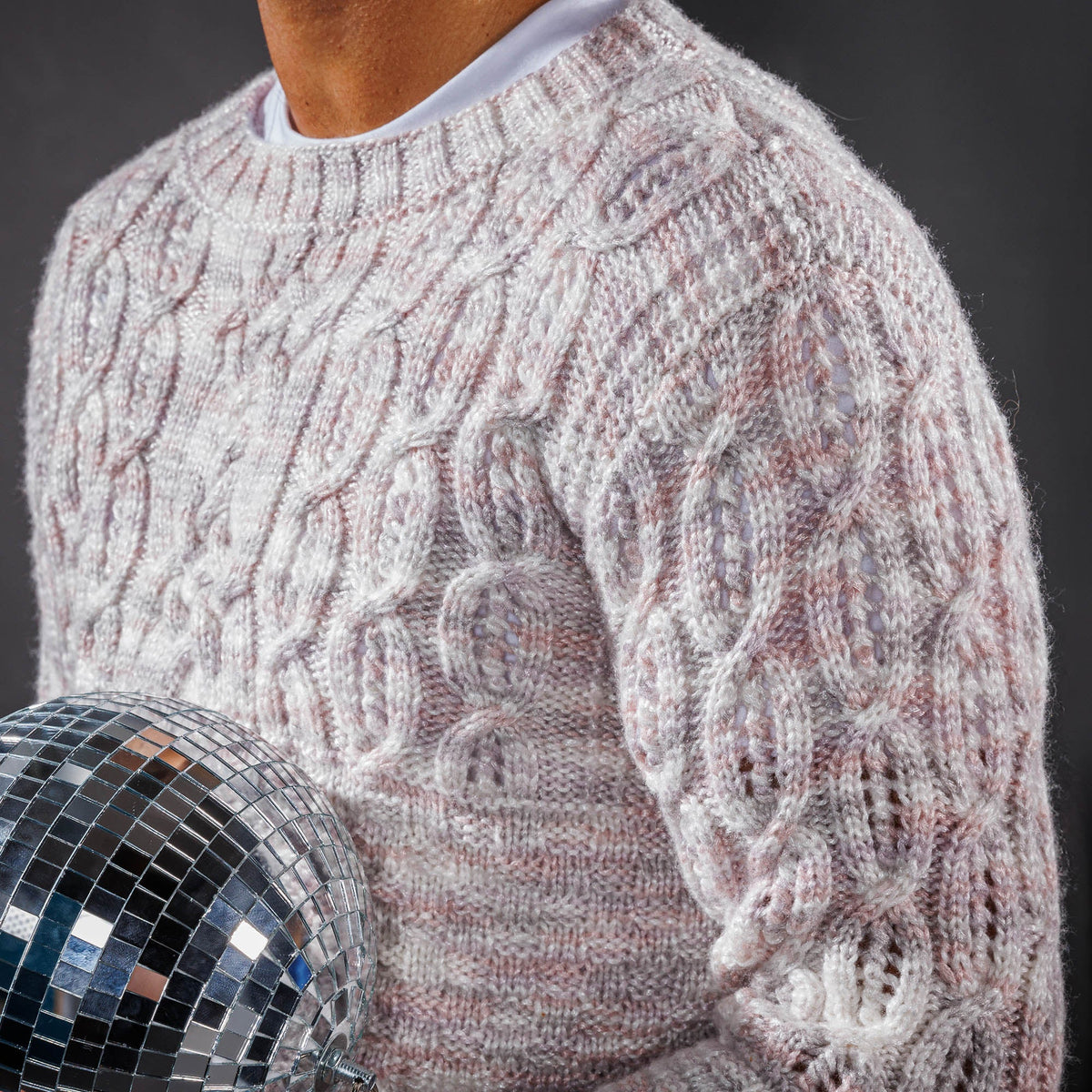 Caron Gayle's Cables Knit Pullover Pattern | ribbing, lace, increases