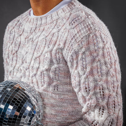 Caron Gayle's Cables Knit Pullover Pattern | ribbing, lace, increases