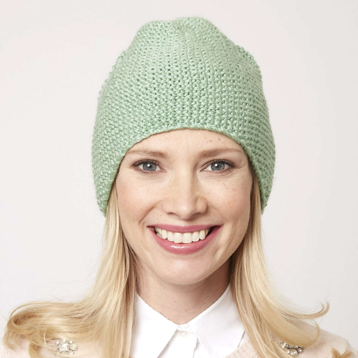 Caron Knit Seed Stitch Beanie Pattern | Simply Soft, shades, Hats