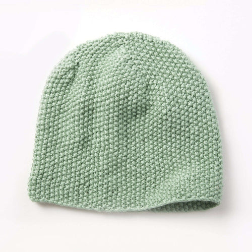 Caron Knit Seed Stitch Beanie Pattern | Simply Soft, shades, Hats