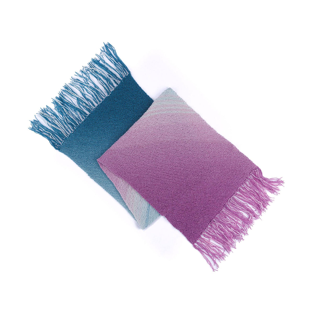 Caron Super Cozy Knit Wrap Pattern | garter stitch, decreases, colors
