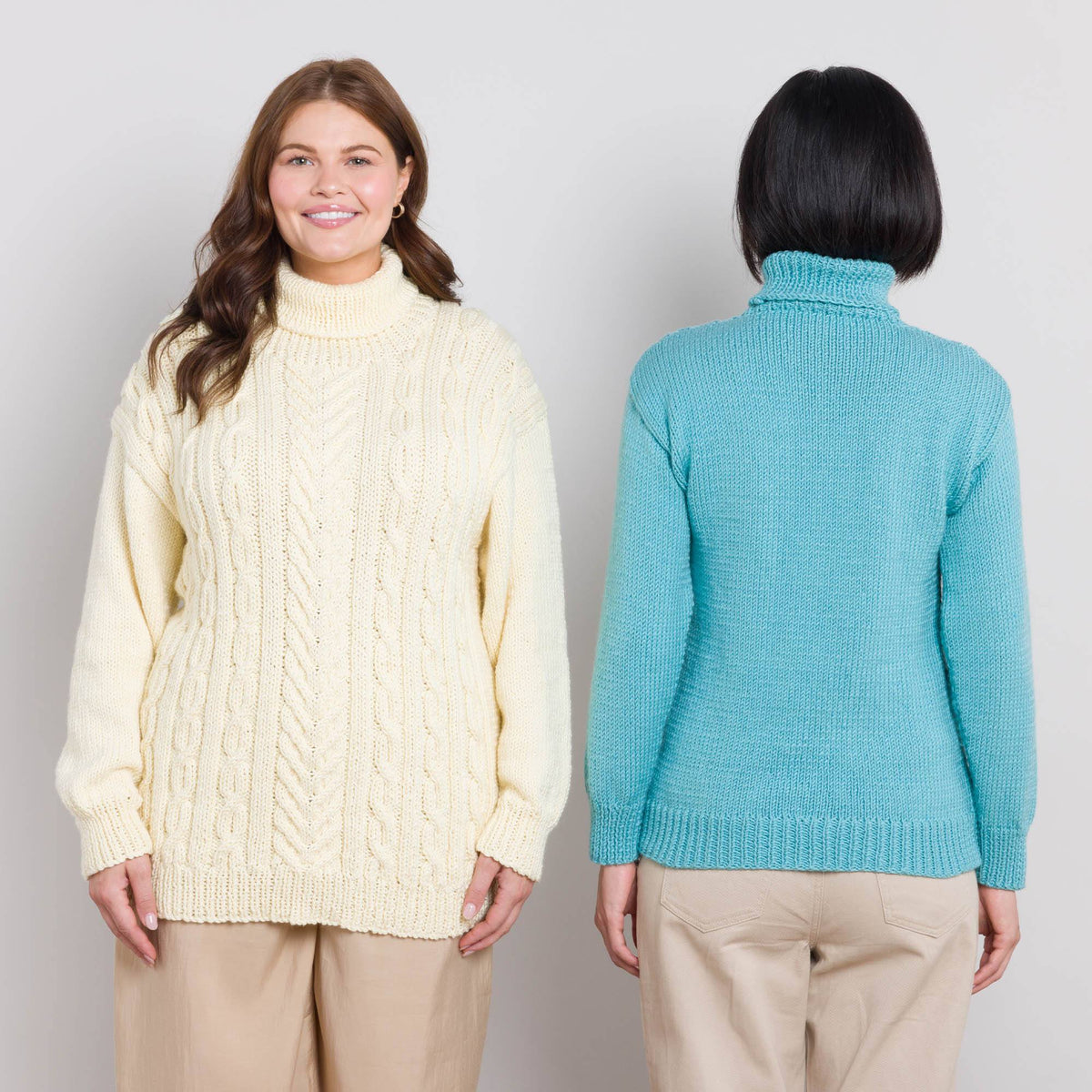 Caron Knit Cabled Pullover Pattern | stocking stitch, cable, Simply Me