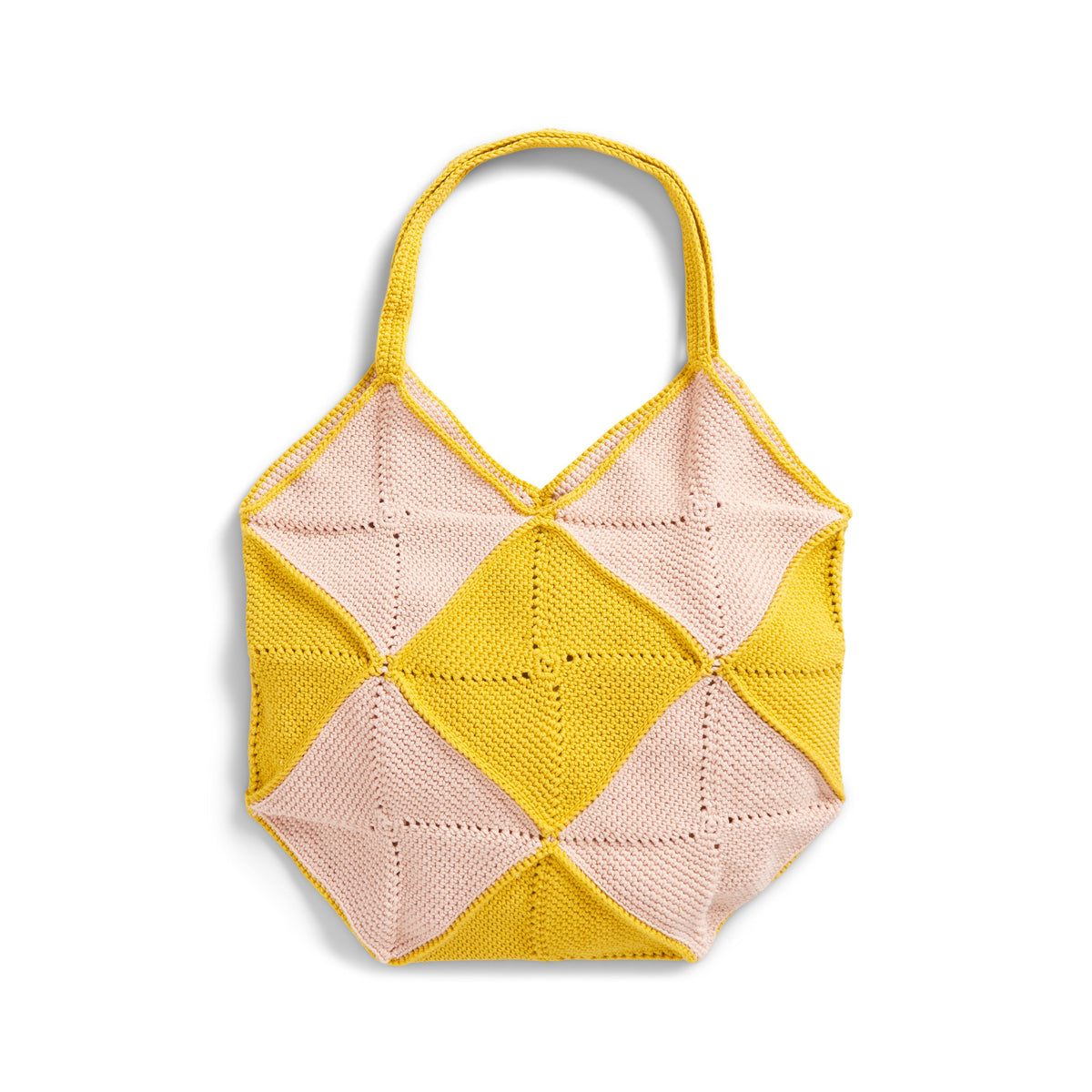 Caron Checkered Squares Crochet Bag Pattern | slip stitch, beach, colors