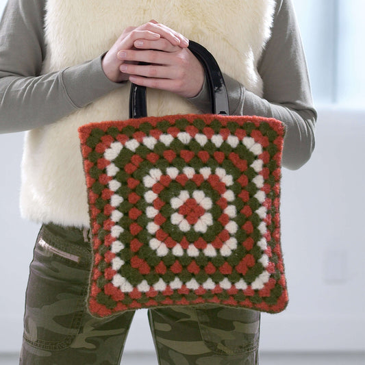 Patons Crochet Funky Felted Granny Bag Pattern | gift, colors, Bags/Purses