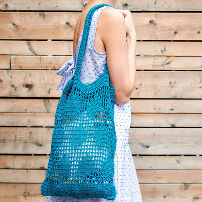 Patons Crochet Dotty Mesh Tote Pattern | worked in the round, Linen