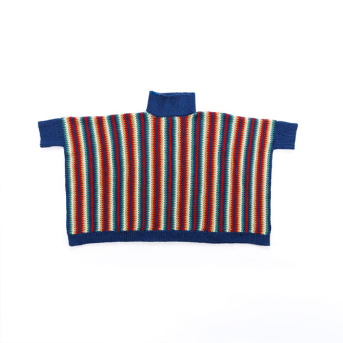 Patons Sand & Ocean Crochet Poncho Pattern | ribbing, moss stitch, gift