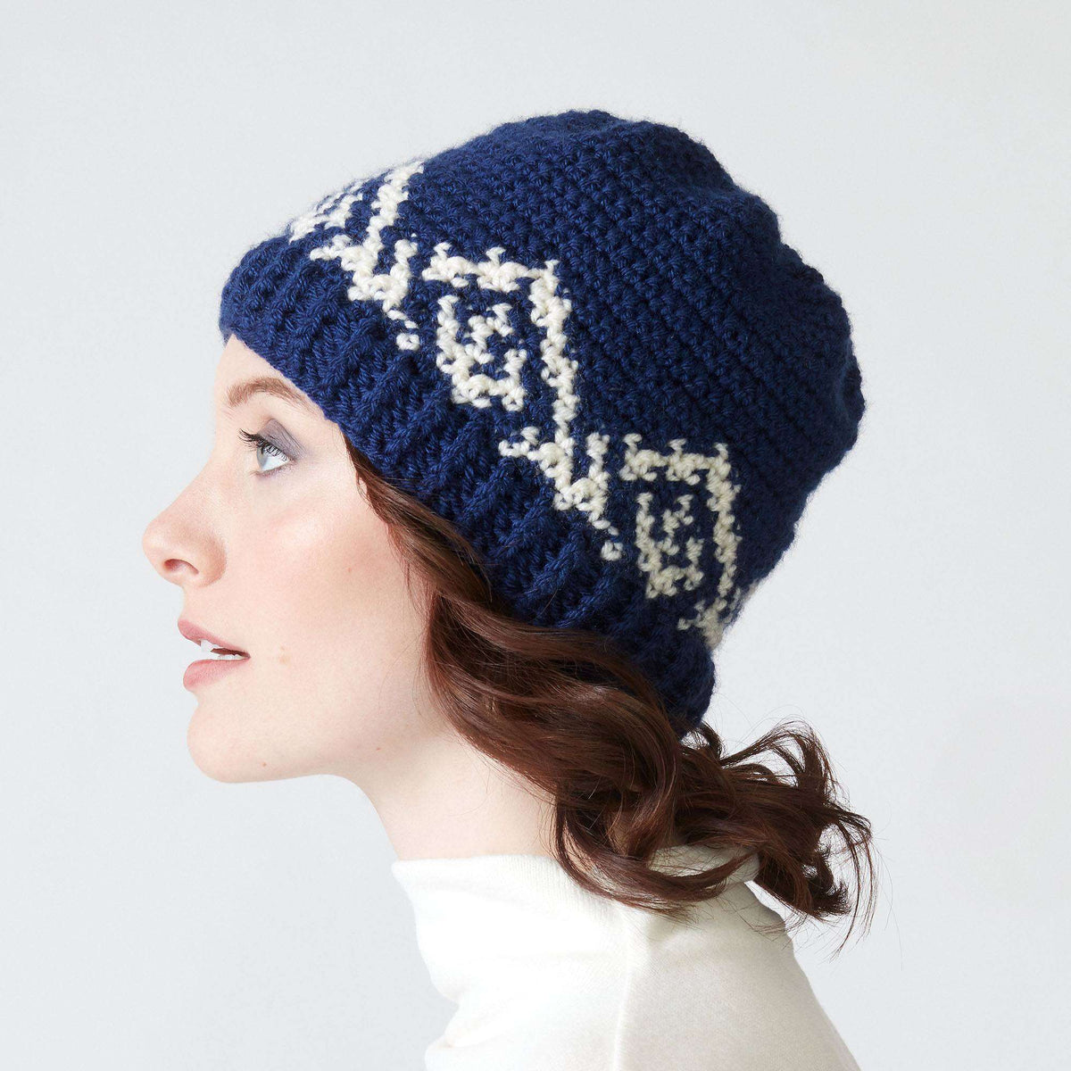 Patons Winter Crown Crochet Hat Pattern | colorwork, gift, shades