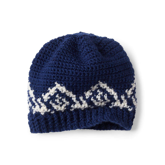 Patons Winter Crown Crochet Hat Pattern | colorwork, gift, shades