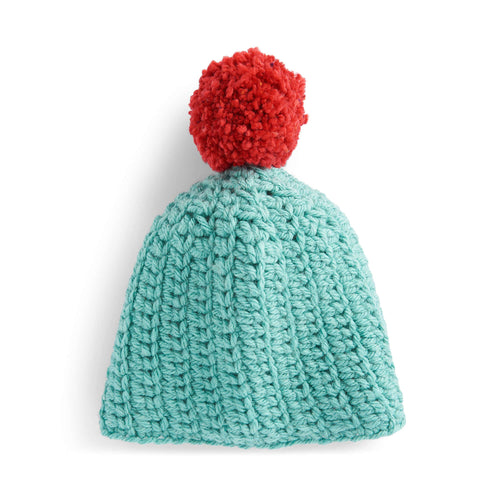 Patons Big Pom Crochet Hat Pattern | ribbing, back loop, rounds