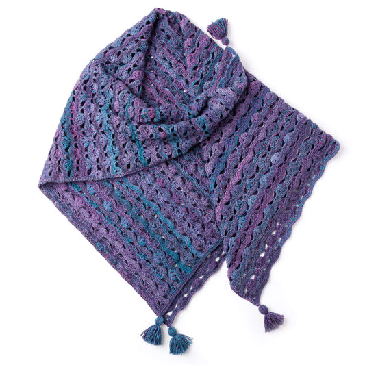 Patons Wrapped In Waves Crochet Blanket Shawl Pattern | shell stitch, gift