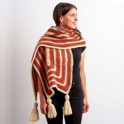 Patons Around the Block Crochet Wrap Pattern | granny clusters, colors