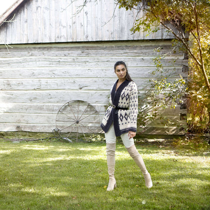 Patons Baltic Crochet Cardigan Pattern | ribbing, Fair Isle, motifs