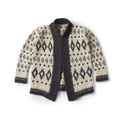 Patons Baltic Crochet Cardigan Pattern | ribbing, Fair Isle, motifs