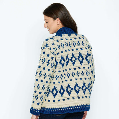 Patons Crochet Fair Isle Cardigan Pattern | ribbing, increases, decreases